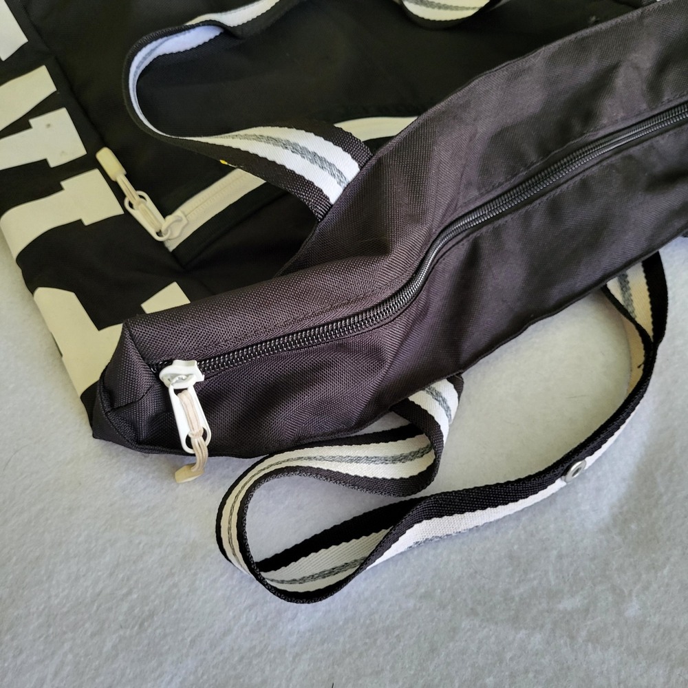 Pink Victorias Secret Tote Bag Black White Dog Logo School Book Travel 16"x13" - Picture 7 of 8